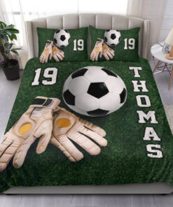 Soccer Ball Glove Goal Keeper bedding set 4 pcs Personalized duvet cover bed sheets pillow shams
