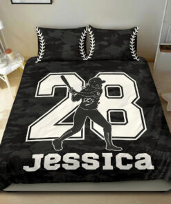 Softball Girl custom bedding set Personalized duvet cover bed sheets pillow shams