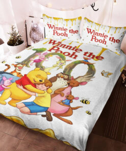 Winnie The Pooh custom bedding set 4 pcs personalized duvet cover bed sheets pillow shams