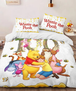 Winnie The Pooh custom bedding set 4 pcs personalized duvet cover bed sheets pillow shams