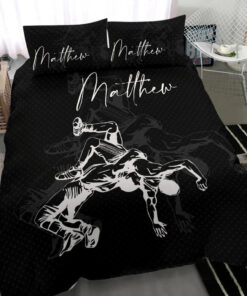 Wrestler custom bedding set Personalized duvet cover bed sheets pillow shams