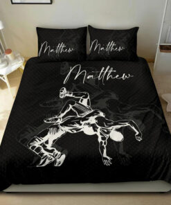 Wrestler custom bedding set Personalized duvet cover bed sheets pillow shams