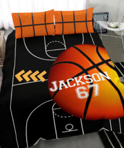 Basketball Ball Field custom bedding set 4 pcs personalized duvet cover bed sheets pillow shams