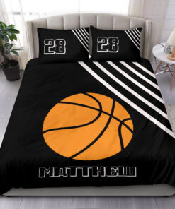 Basketball Ball White Lines bedding set 4 pcs personalized duvet cover bed sheets pillow shams