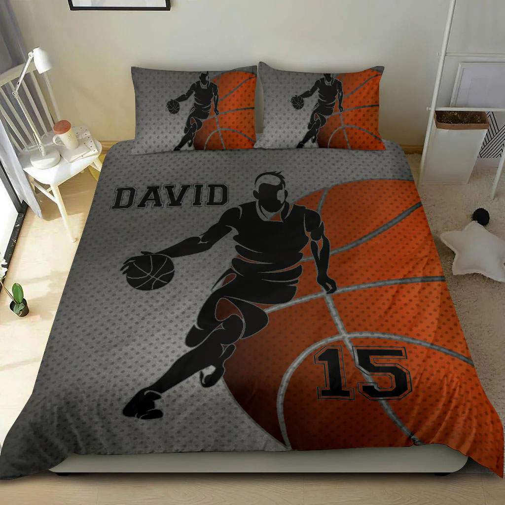 Basketball Boy Player bedding set 4 pcs personalized duvet cover bed sheets pillow shams