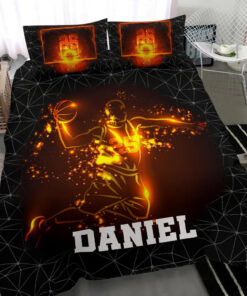 Basketball Fire Boy bedding set 4 pcs personalized duvet cover bed sheets pillow shams