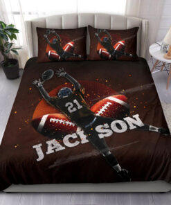 Football Ball Chocolate bedding set 4 pcs personalized duvet cover bed sheets pillow shams