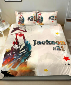 Watercolor custom bedding set 4 pcs personalized duvet cover bed sheets pillow shams