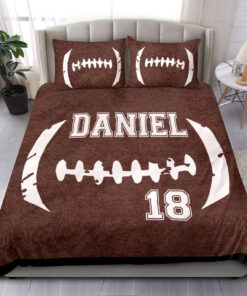 America Football Brown bedding set 4 pcs personalized Brown duvet cover bed sheets pillow shams