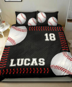 Baseball Ball MLB custom bedding set 4 pcs personalized MLB duvet cover bed sheets pillow shams