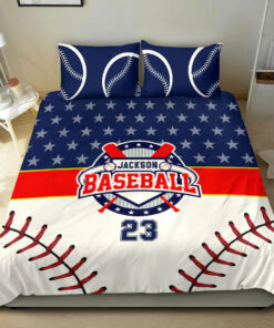 Baseball Star Ball bedding set 4 pcs personalized duvet cover bed sheets pillow shams