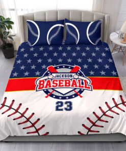 Baseball Star Ball bedding set 4 pcs personalized duvet cover bed sheets pillow shams