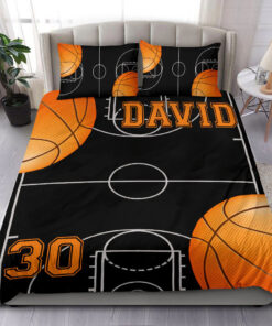 Basketball Ball Field custom bedding set 4 pcs personalized duvet cover bed sheets pillow shams