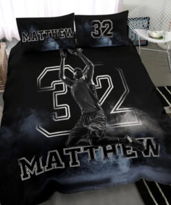 Basketball Boy Fog custom bedding set 4 pcs personalized duvet cover bed sheets pillow shams