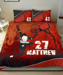 Basketball Jump Slamdunk custom bedding set 4 pcs personalized duvet cover bed sheets pillow shams