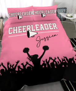Cheerleader custom bedding set 4 pcs personalized Cheerleader duvet cover bed sheets pillow shams