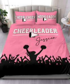 Cheerleader custom bedding set 4 pcs personalized Cheerleader duvet cover bed sheets pillow shams