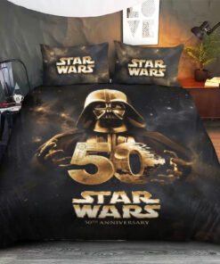 Star Wars 50th Anniversary custom bedding set 4 pcs personalized duvet cover bed sheets pillow shams