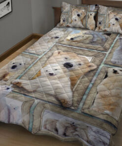Custom Polar Bear Quilt Blanket Pillowcases