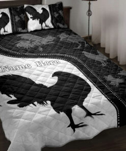 Custom Rooster Quilt Blanket Pillowcases