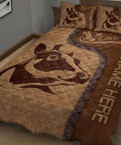 Custom Cow Quilt Blanket Pillowcases