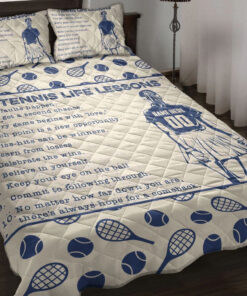 Custom Tennis Girl Quilt Blanket Pillowcases