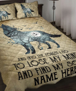 Custom Wolf Quilt Blanket Pillowcases