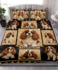 Custom Cavalier King Charles Spaniel Quilt Blanket Pillowcases