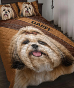 Custom Lhasa Apso Quilt Blanket Pillowcases