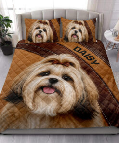 Custom Lhasa Apso Quilt Blanket Pillowcases