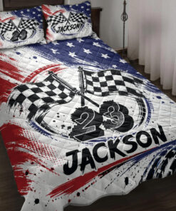 Custom Racing Quilt Blanket Pillowcases