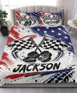 Custom Racing Quilt Blanket Pillowcases