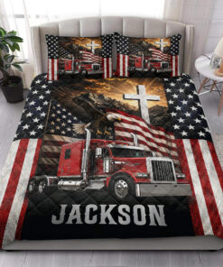 Custom Trucker Quilt Blanket Pillowcases