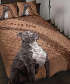 Personalized American Staffordshire Quilt Blanket Pillowcases