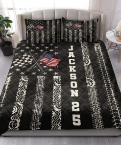 Personalized Racing Quilt Blanket Pillowcases