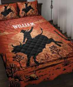 Personalized Rodeo Quilt Blanket Pillowcases Western Bedroom Decor