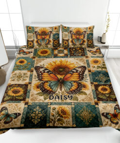 Personalized Butterfly Quilt Blanket Pillowcases