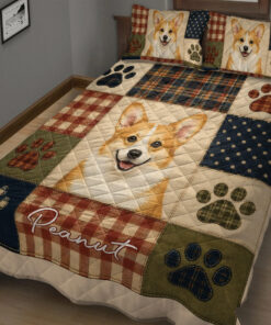 Personalized Corgi Quilt Blanket Pillowcases