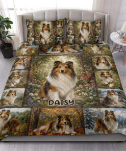 Personalized Sheltie Quilt Blanket Pillowcases Dog Lover Decor
